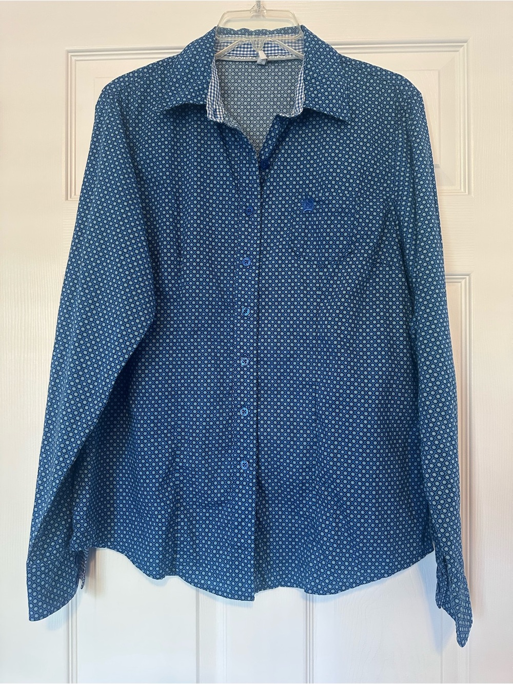 Cinch Blue Micro-Print Button-Down Shirt